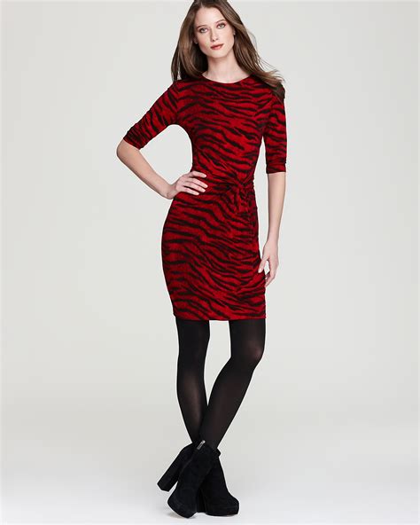 michael michael kors three quarter sleeve red|Michael Kors red dress.